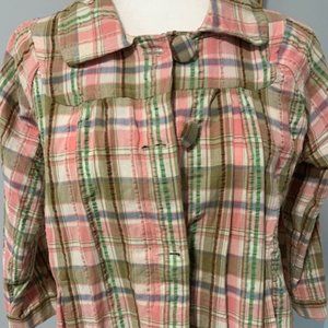 Art and Soul Plaid Swing Jacket Small